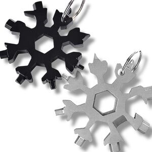 2 Pk 18-in-1 Snowflake Multi-Tool  Stainless Steel Portable Screwdriver Keychain